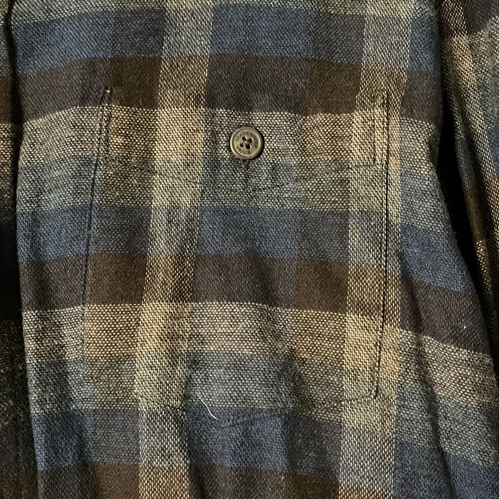 Blue, Black, Gray Button Up Flannel - Picture 7 of 12